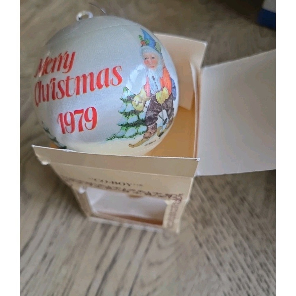 Vintage Hummelwerk Ornament CO-BOY 1979 Satin Ornament, Original Box Elf Gnome